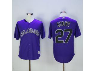 Colorado Rockies 27 Trevor Story Baseball Jersey purple Fan version