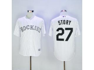 Colorado Rockies 27 Trevor Story Baseball Jersey White Fan version