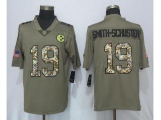 Pittsburgh Steelers 19 JuJu Smith-Schuster Olive Camo Carson 2017 Salute to Service Limited Jersey