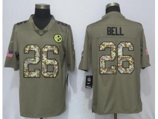 Pittsburgh Steelers 26 LeVeon Bell Olive Camo Carson 2017 Salute to Service Limited Jersey