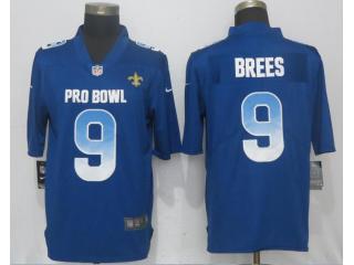 2018 all star New Orleans Saints 9 Drew Brees Football Jersey Legend Blue