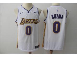 2017-2018 Nike Los Angeles Lakers 0 Kyle Kuzma Basketball Jersey White Fans Edition