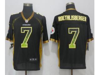 Pittsburgh Steelers 7 Ben Roethlisberger Drift Fashion Black Elite Jersey