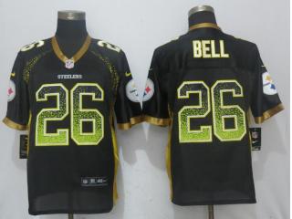 Pittsburgh Steelers 26 LeVeon Bell Drift Fashion Black Elite Jersey