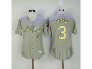 Chicago Cubs 3 David Ross Flexbase Baseball Jersey Gray Champion Edition