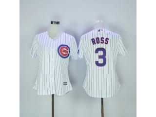 Women Chicago Cubs 3 David Ross Baseball Jersey White