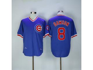 Chicago Cubs 8 Andre Dawson Baseball Jersey Blue Retro