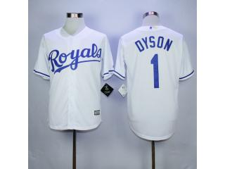 Kansas City Royals 1 Jarrod Dyson Baseball Jersey Whire Fans