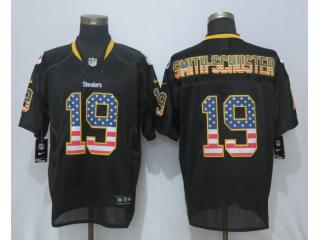 Pittsburgh Steelers 19 JuJu Smith-Schuster USA Flag Fashion Black Elite Jersey