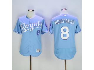 Kansas City Royals 8 Mike Moustakas Flexbase Baseball Jersey Light Blue