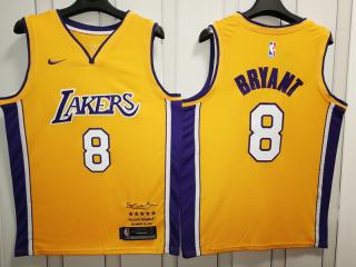 Nike Los Angeles Lakers 8 Kobe Bryant Basketball Jersey Yellow 