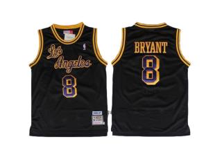 Los Angeles Lakers 8 Kobe Bryant Basketball Jersey Black Retro