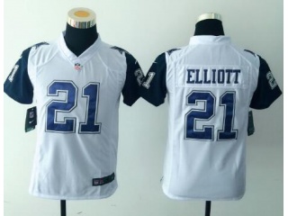 Youth Dallas Cowboys 21 Ezekiel Elliott Football Jersey White