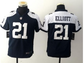 Youth Dallas Cowboys 21 Ezekiel Elliott Football Jersey Navy Blue