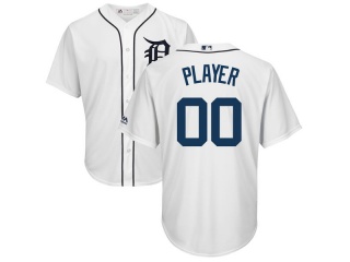 Men's Detroit Tigers Majestic White 2018 Home Cool Base Custom Jersey