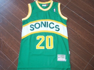 Seattle Supersonics 20 Gary Payton Hardwood Classics Basketball Jersey Green