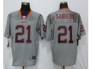 San Francisco 49ers 21 Deion Sanders Football Jersey Gray Lights Out