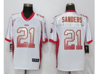 San Francisco 49ers 21 Deion Sanders Football Jersey White Drift Fashion