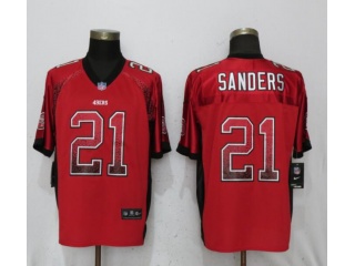 San Francisco 49ers 21 Deion Sanders Football Jersey Red Drift Fashion