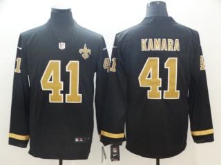 New Orleans Saints #41 Alvin Kamara Long Sleeves Vapor Untouchable Limited Jersey Black