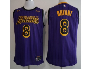 Los Angeles Lakers 8 Kobe Bryant Jersey Purple City Swingman