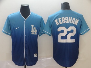 Los Angeles Dodgers #22 Clayton Kershaw Nike Fade Jersey Blue