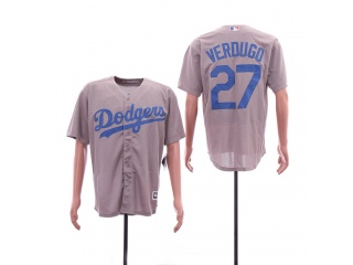 Los Angeles Dodgers 27 Alex Verdugo Cool Base Jersey Gray