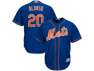 Custom New York Mets 20 Pete Alonso Cool Base Jersey Blue