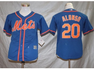 Youth New York Mets 20 Pete Alonso Baseball Jersey Blue