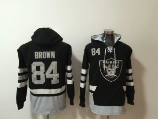 Oakland Raiders 84 Antonio Brown Football Hoodie Black