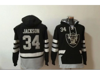 Oakland Raiders #34 Bo Jackson Football Hoodies Black