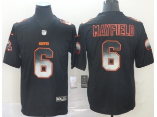 Cleveland Browns #6 Baker Mayfield Arch Smoke Vapor Limited Jersey Black