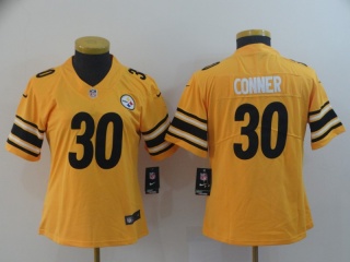 Woman Pittsburgh Steelers 30 James Conner Inverted Legend Limited Jersey Yellow