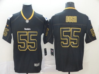 Pittsburgh Steelers 55 Devin Bush Lights Out Limited Jersey Black