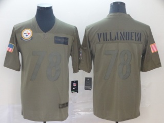 Pittsburgh Steelers 78 Alejandro Villanueva 2019 Salute to Service Limited Jersey Olive