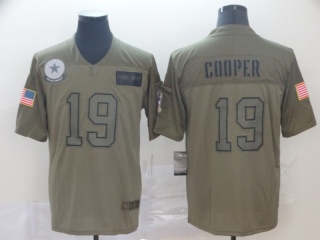 Dallas Cowboys 19 Amari Cooper 2019 Salute to Service Limited Jersey Olive