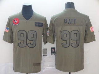 Houston Texans 99 JJ Watt Fashion 2019 Salute to Service Limited Jersey Olive