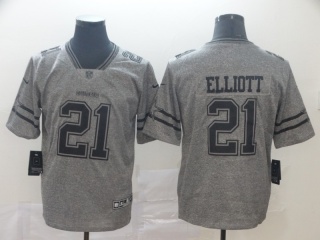 Dallas Cowboys 21 Ezekiel Elliott Gridiron Limited Jersey Gray