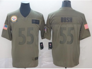 Pittsburgh Steelers #55 Devin Bush 2019 Salute to Service Limited Jersey Olive