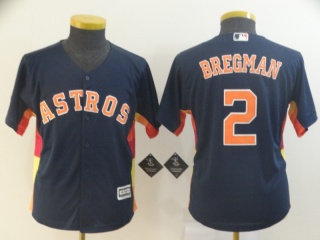 Youth Houston Astros 2 Alex Bregman Baseball Jersey Navy Blue