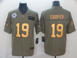 Dallas Cowboys 19 Amari Cooper 2019 Salute to Service Limited Jersey Olive Golden