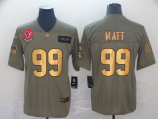 Houston Texans 99 JJ Watt 2019 Salute to Service Limited Jersey Olive Golden