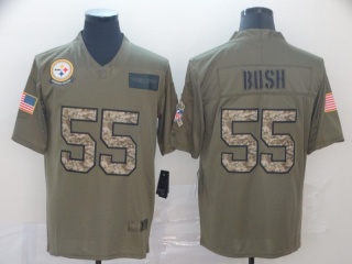 Pittsburgh Steelers 55 Devin Bush 2019 Salute to Service Limited Jersey Olive/Camo