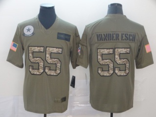 Dallas Cowboys 55 Leighton Vander Esch 2019 Salute to Service Limited Jersey Olive/Camo