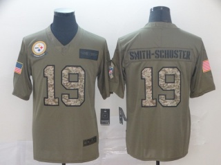 Pittsburgh Steelers 19 JuJu Smith-Schuster 2019 Salute to Service Limited Jersey Olive Camo