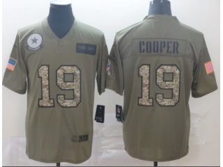 Dallas Cowboys #19 Amari Cooper 2019 Salute to Service Limited Jersey Olive Camo