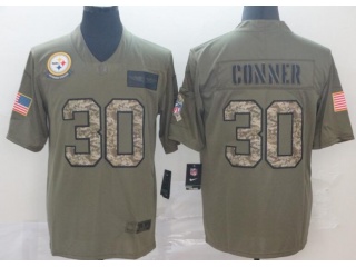 Pittsburgh Steelers #30 James Conner 2019 Salute to Service Limited Jersey Olive Camo 