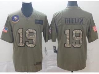 Minnesota Vikings #19 Adam Thielen 2019 Salute to Service Limited Jersey Olive Camo