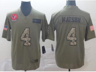 Houston Texans #4 Deshaun Waston 2019 Salute to Service Limited Jersey Olive Camo 