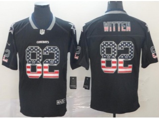 Dallas Cowboys #82 Jason Witten USA Flag Vapor Limited Jerseys  Black 